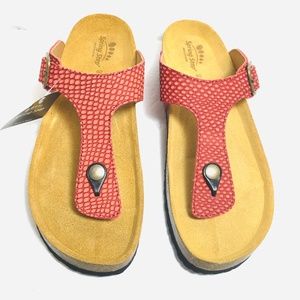 Spring Step Estella-RD Red Leather Women’s Sandals Size 9